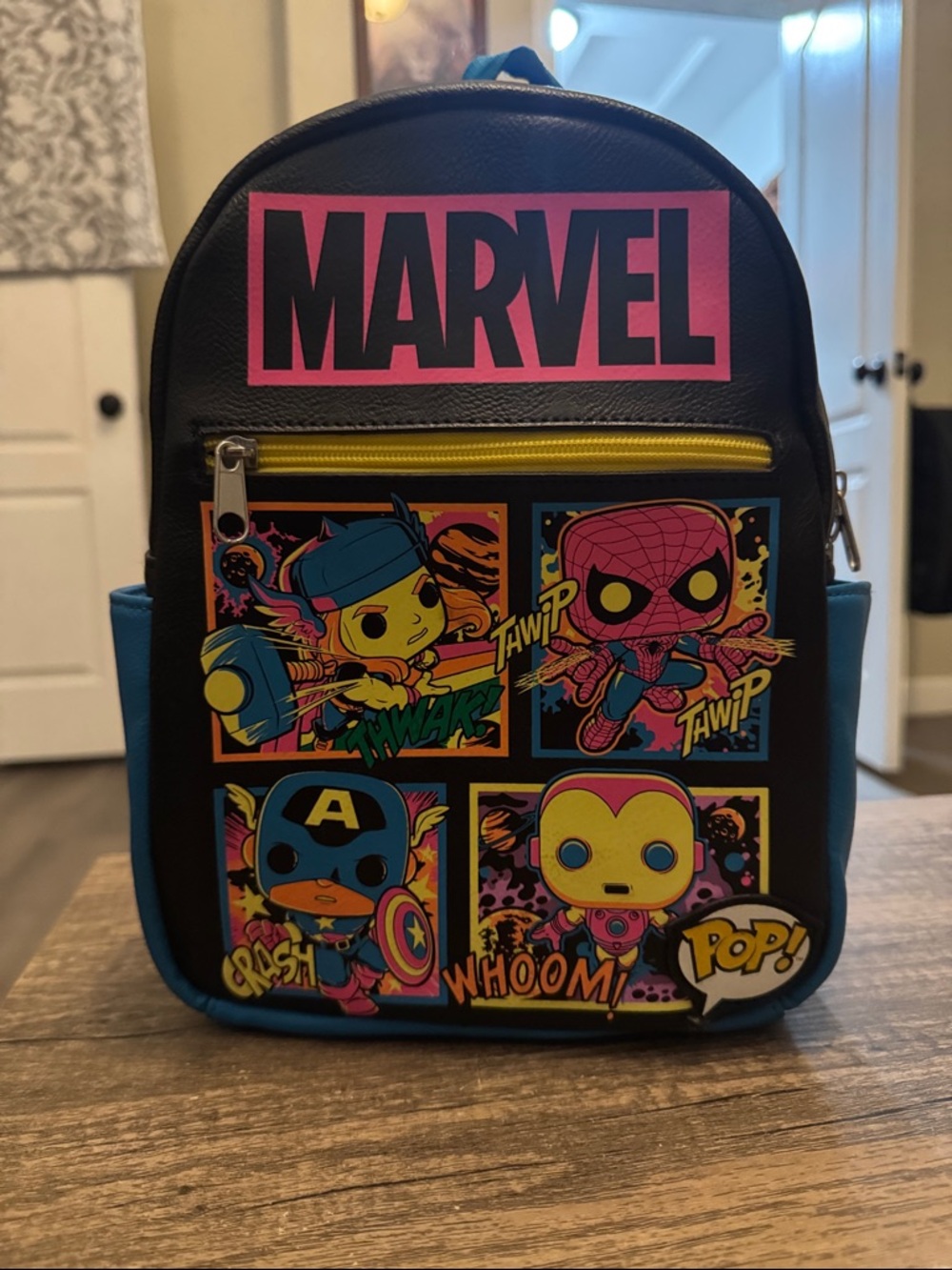 Marvel Black, Pink, Yellow & Blue Comic Pop! Kids Backpack